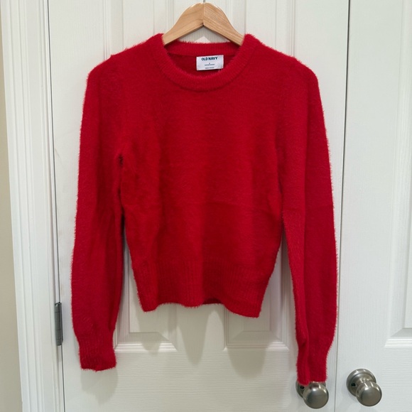 NWT Old Navy Robbie Red Eyelash Party Holiday Party Super Soft Crewneck Sweater - Picture 4 of 9